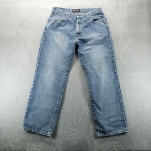 VTG Polo Jeans Company Mens 32x30 Blue Relaxed Straight Mid Rise Y2K Denim